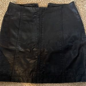 Black leather Free People skirt